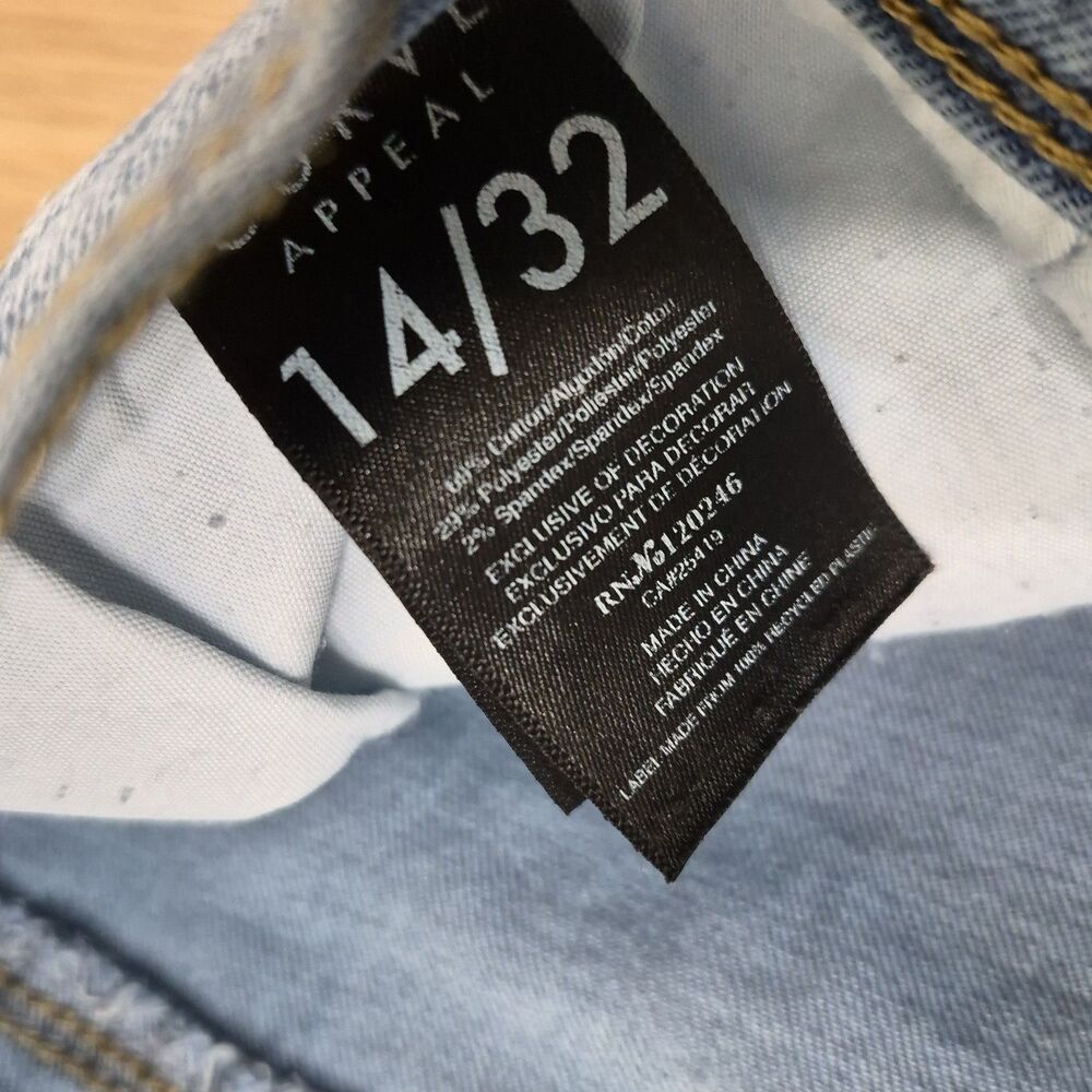 Curve Appeal Jeans 14/32 Womens Mid-Rise Relaxed Fit Blue Denim Pants 32x28 - Picture 3 of 11